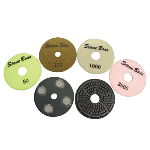 Stone Boss 3.5" Granite Floor Polishing Diamond Discs-Black Final (SKU 22141)