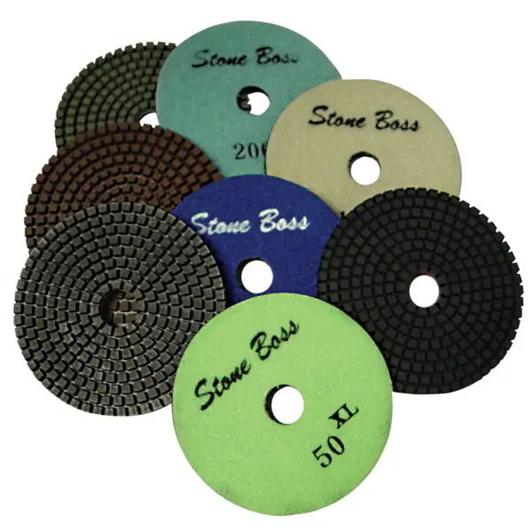 Stone Boss 4" XL Flexible Diamond Pads-30G (SKU 24449)